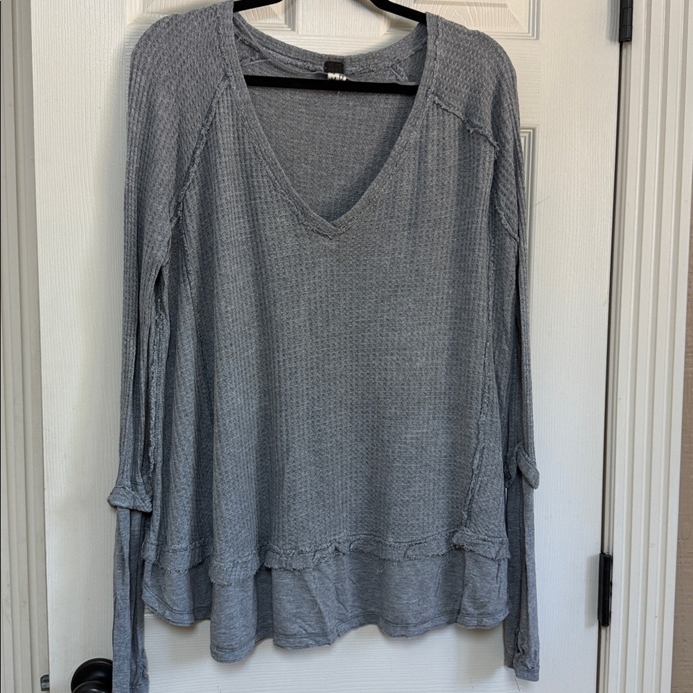 We The Free Heather Gray Knit Top